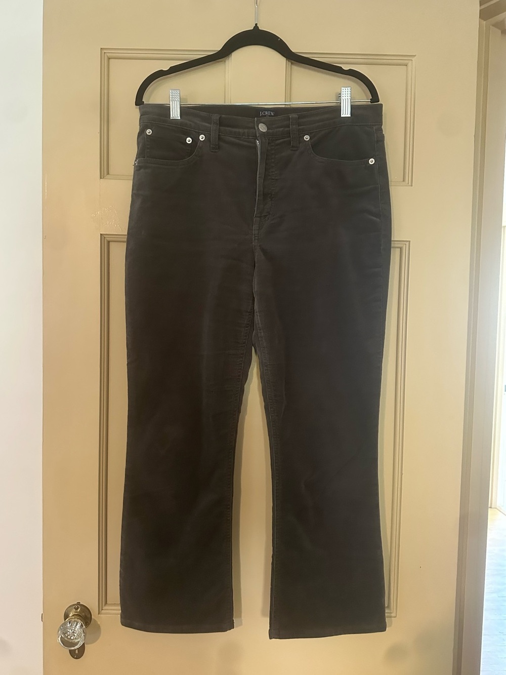 Charcoal J. Crew Women’s High-Rise Crop Flare Corduroy Pants